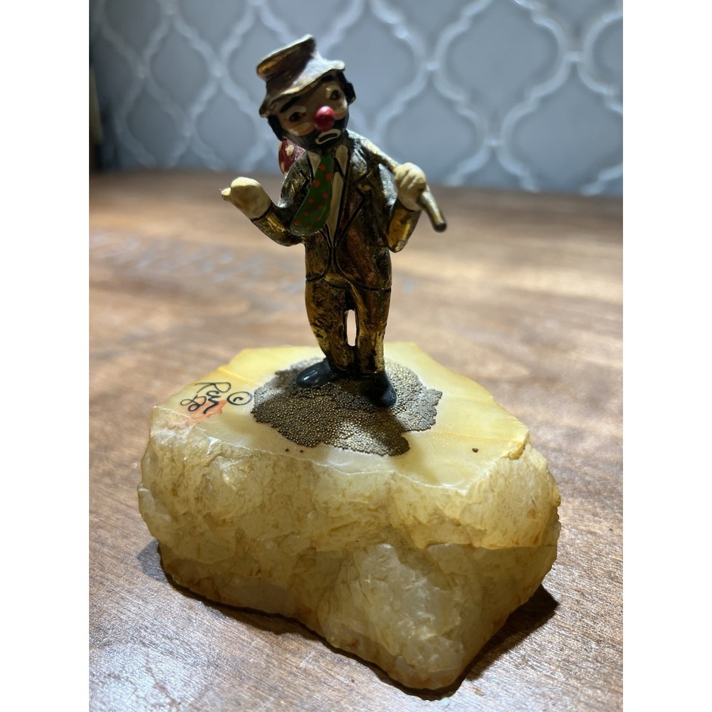 Ron Lee 1980 Hobo Clown Hitch Hiking Sculpture Art Signed And Dated